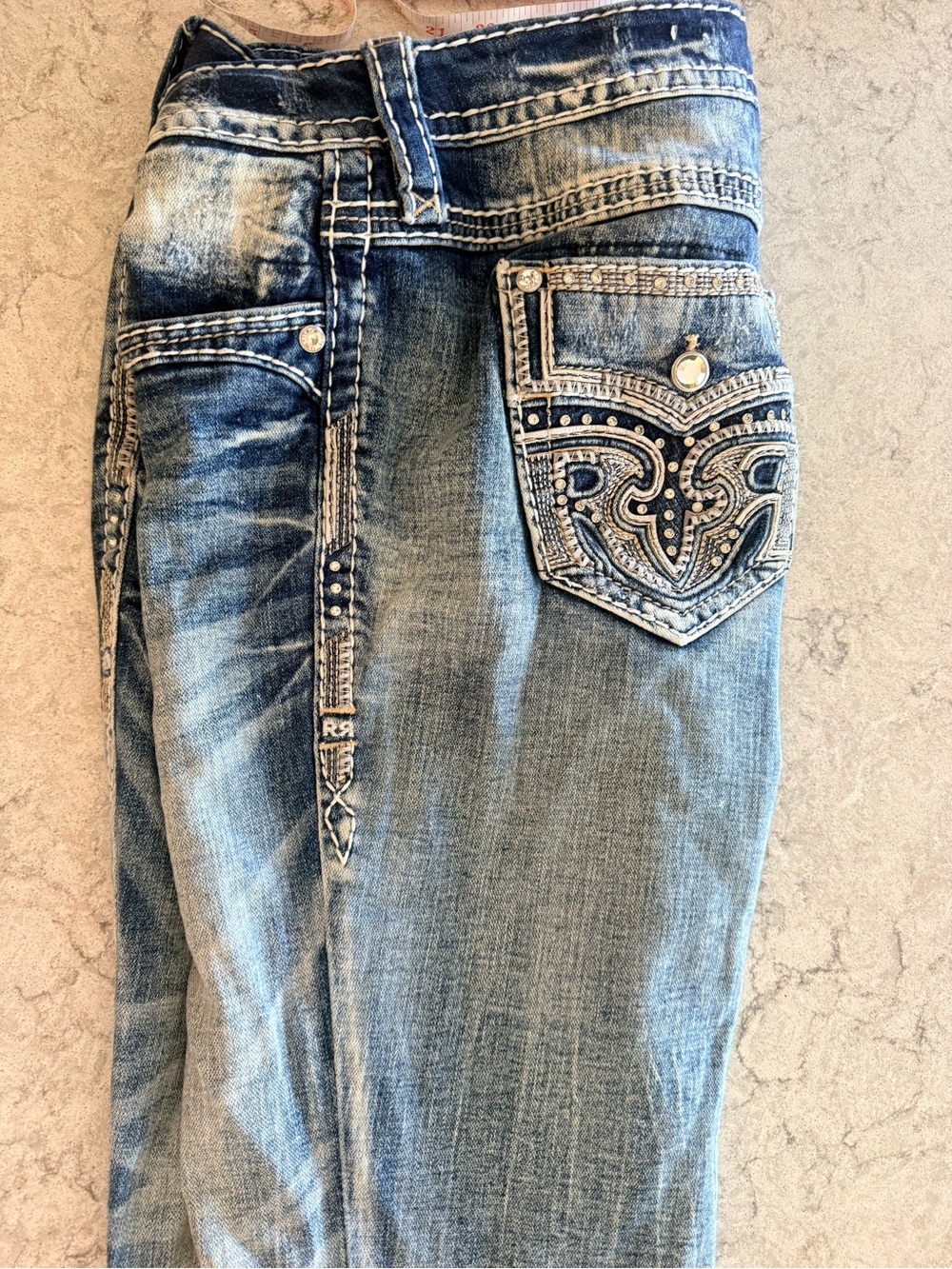 Rock Revival Women's Boot Cut Jeans - Dark & Light Blue Wash waist 33 - Picture 5 of 7